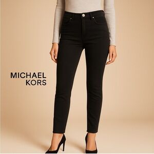 Michael Kors Jet Black Trouser Skinny Jeans Stretch Denim Size 12